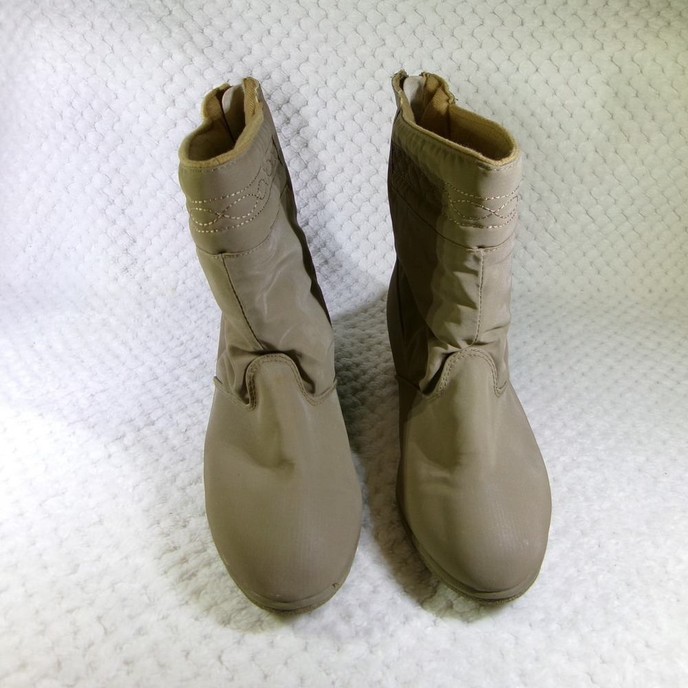 Totes Weather Protectors Winter Boots Womens 7.5 M Thinsulate Insulated Tan Zip
